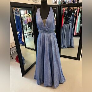 Camille La Vie Sparkling Blue Prom Dress